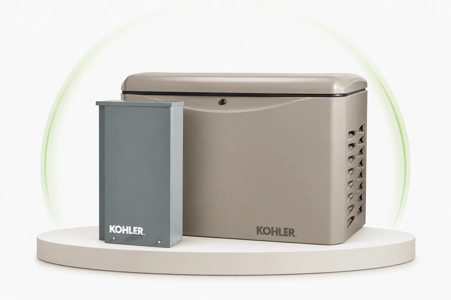 A Kohler standby generator and transfer switch